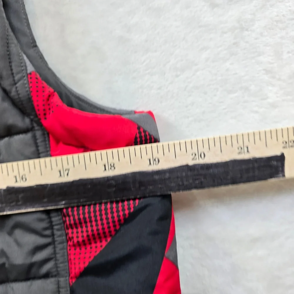 Under Armour Puffer Vest Kids Youth Large Grey‎ Red Polyester Quilted Loose Fit